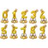 0-9 Birthday Digital Balloon Column Baby Full Moon First Year Arrangement Road Balloon Party Decoration Crown Aluminum Film