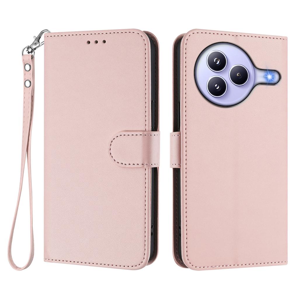 For Xiaomi Civi 5 Pro 5G Leather Case Wallet Stand Phone Cover with Wrist Strap