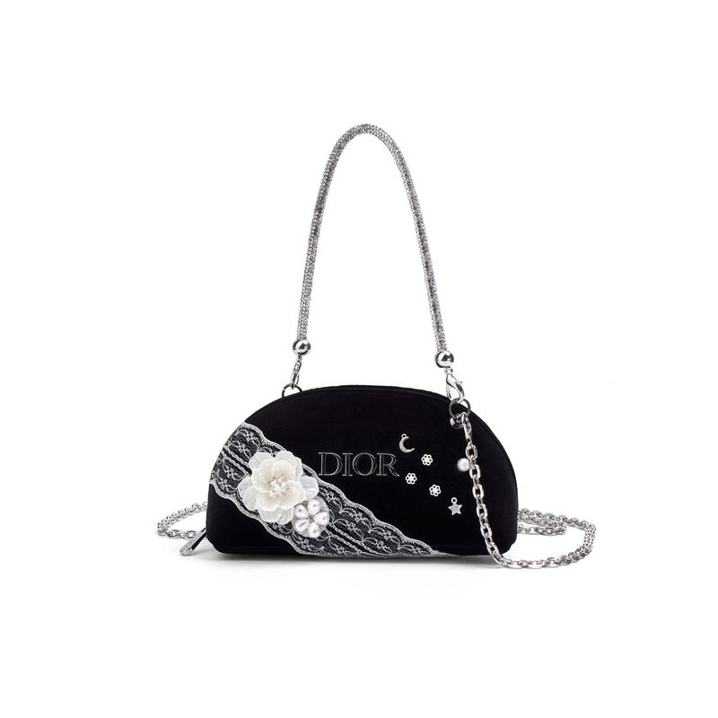 

DIOR [Customized Cosmetic Bag] Amber Moonlight Starry Romantic Cool Girl Sweet Cool Dark Style Black Velvet Space Cotton Cosmetic Bag Regular чёрный