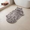 Warm Decorative Floor Pad Sleeping Cat Entrance Rug, Cozy Plush Door Mat, Cute Kitten Small Mat Absorbent Area Rug for Entryway Bedside Bedroom