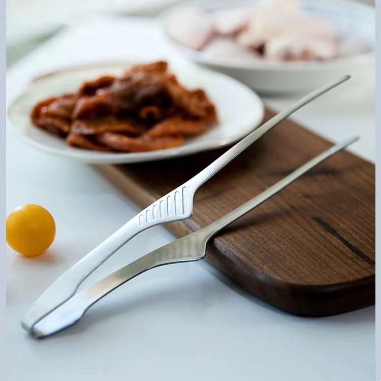 304 Stainless Steel Korean BBQ & Bread Baking Tongs for Meat, Grilling, and Japanese Cuisine