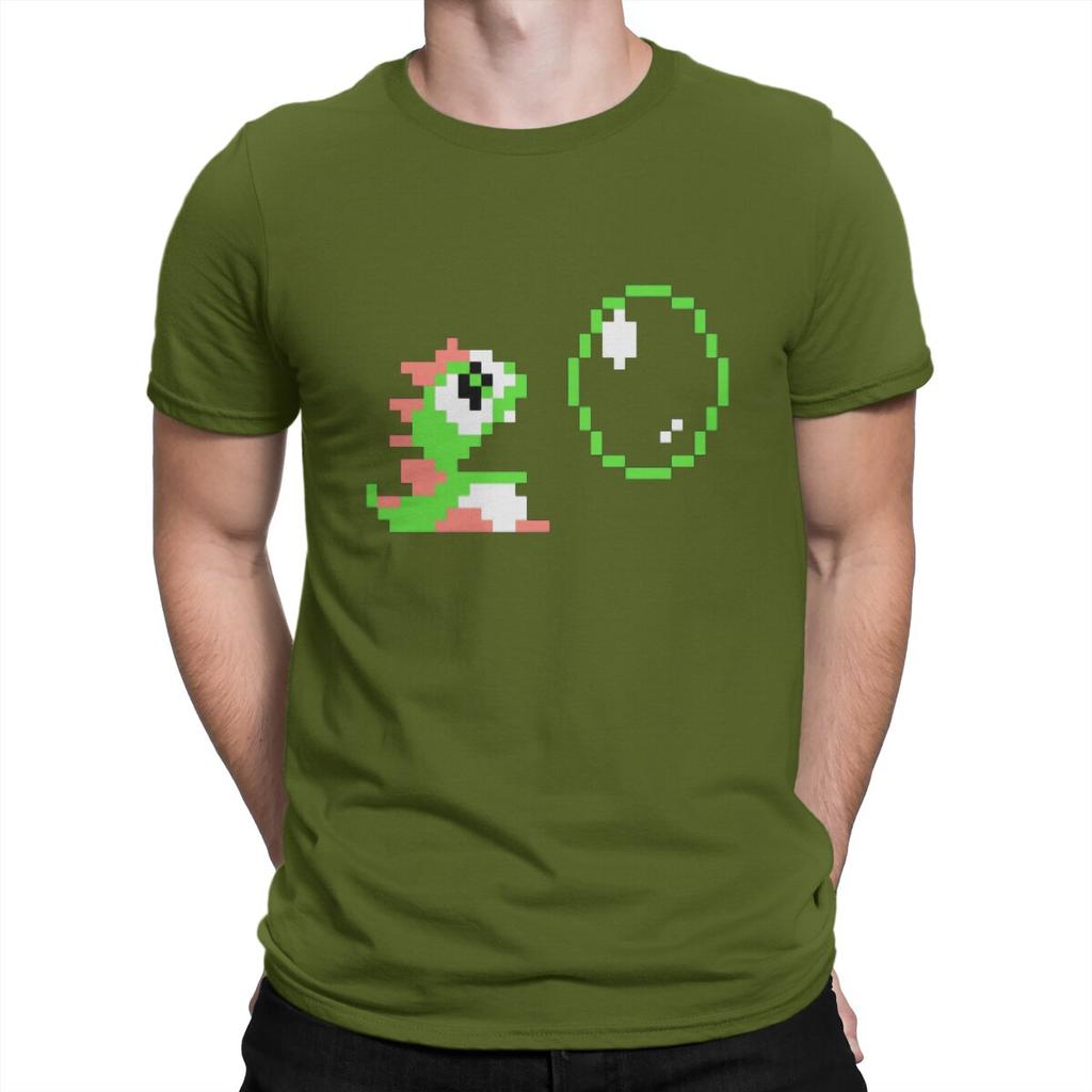Popular Action Games Men's T Shirt Bubble Bobble Awesome Tee Shirt Short Sleeve Round Collar T-Shirts  Cotton Summer Clothing