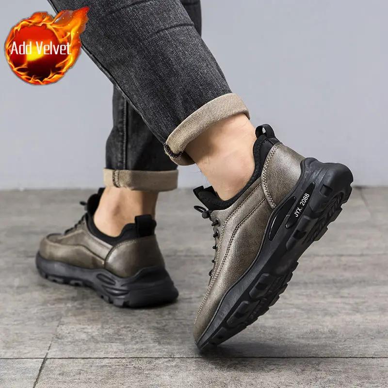 

Модные мужские зимние ботинки Нескользящие Водонепроницаемые На шнуровке Мужские Повседневные Рабочие Роскошные Хлопковые Ботинки Распродажа Теплые Морозостойкие Толстый Плюш 39