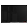 Magnetic Glass Whiteboard, Dry Erase Board 36"x24", Wall-Mounted Large White Glassboard Frameless, with Marker Tray, an Eraser and 2 Markers, Black