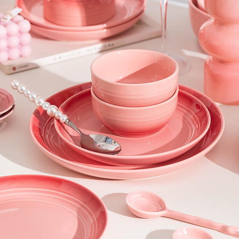 Mod Lanka Pandora Pink 36-Piece Dinnerware Set