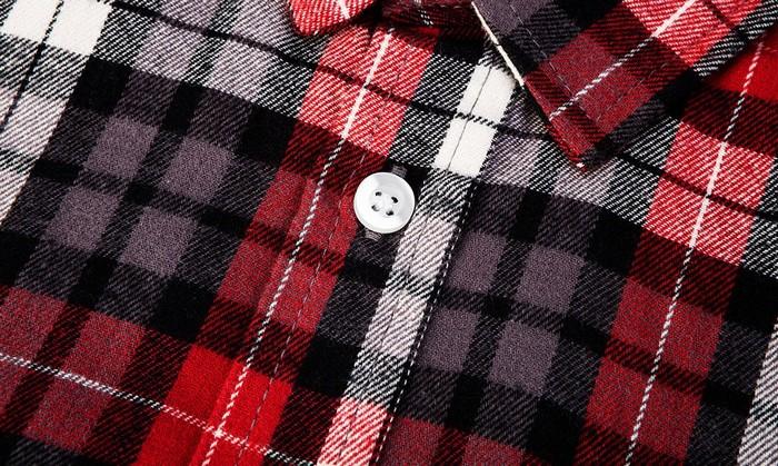 Flannel Shirt Checked Red, Black And White Size M - T N81-540-M
