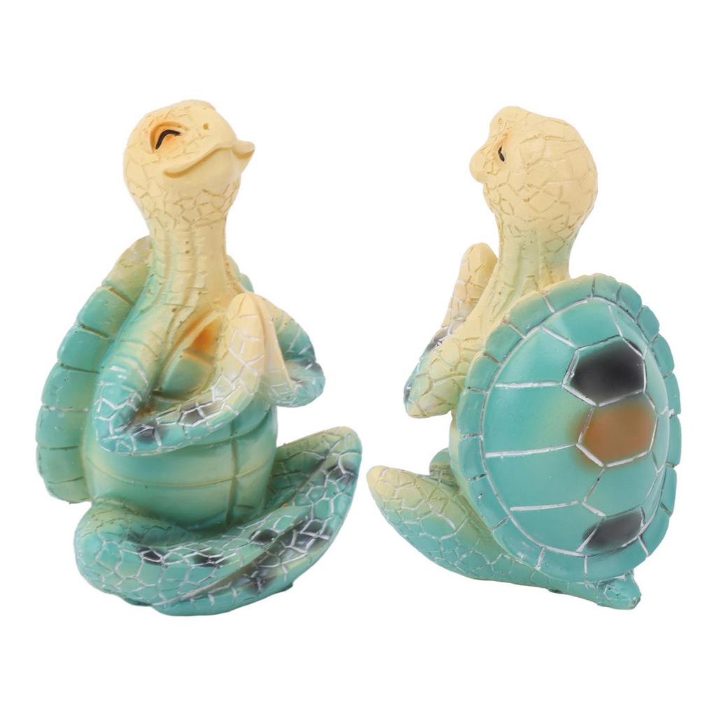 Sea Turtle Yoga Figurine Decoration Summer Meditating Decor Spring Garden Resin Handicraft