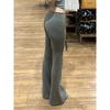 Lulu Bootcut-Hose, Damen Herbst und Winter Fleece, tief sitzende Drapierung, Leggings, kleine Personen, Sport Yoga, ausgestellte Jogginghose
