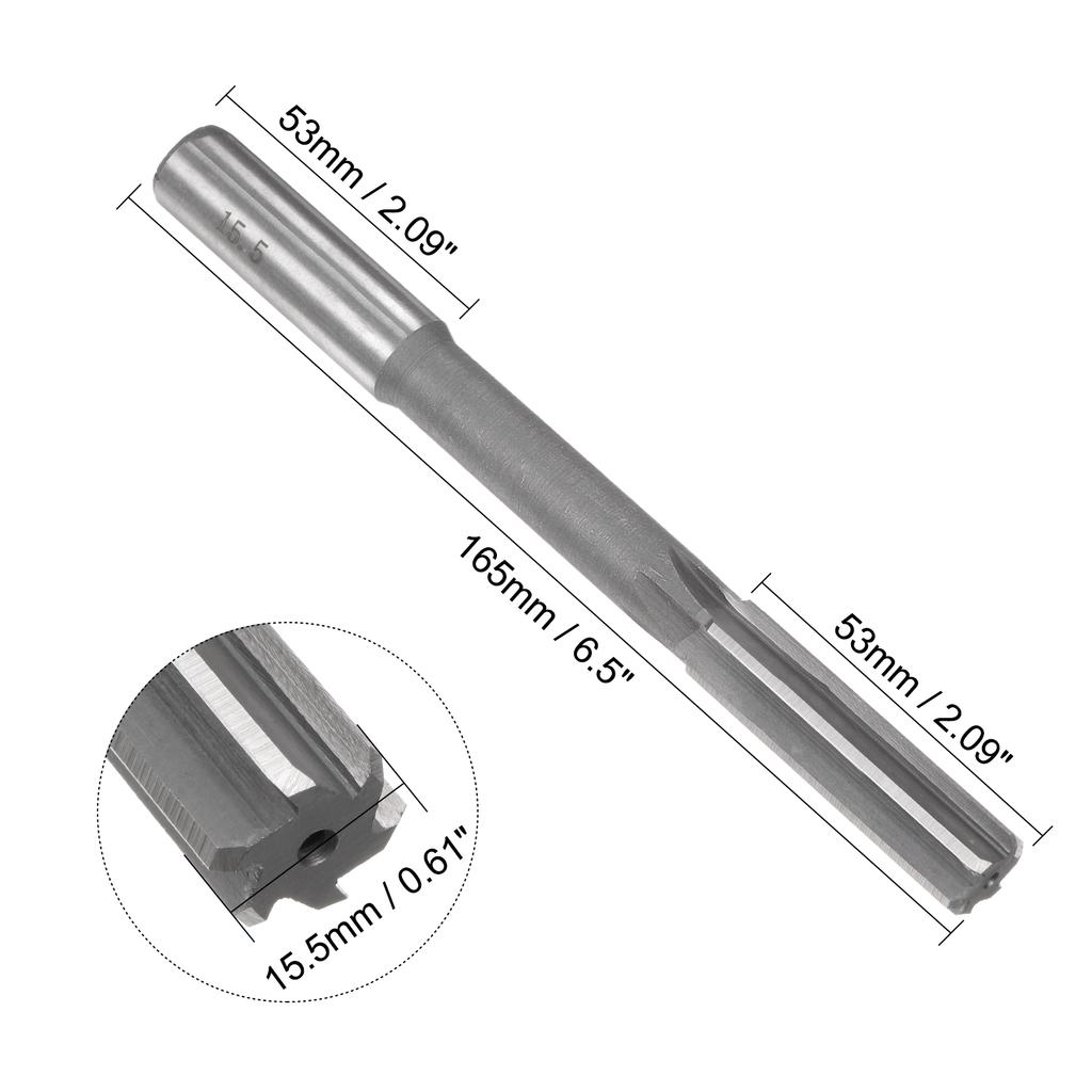 Uxcell 3.5-19.5mm Chucking Reamer HSS H7 6 Straight Flutes Machine Milling Cutter Tool