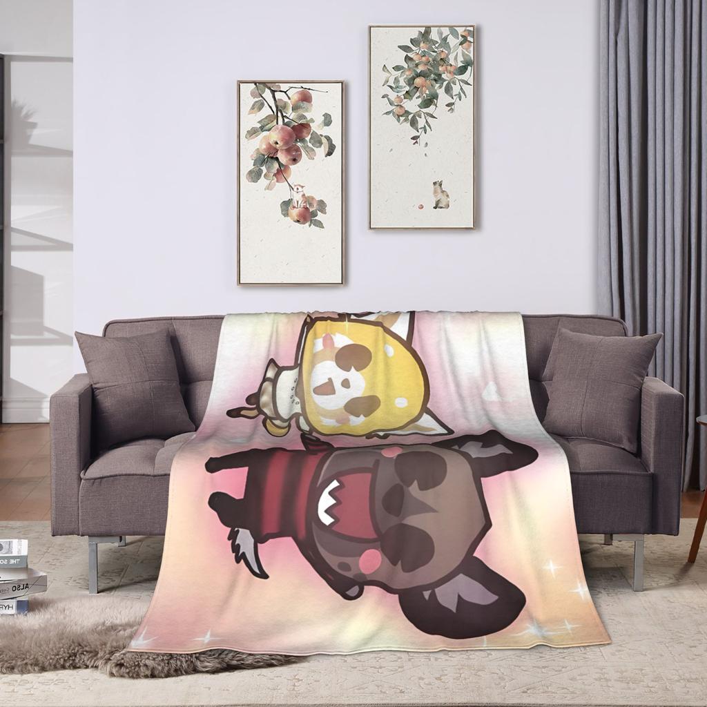 Aggretsuko Flannel Blanket Winter Super Warm Bedding Throws for Kids Adult Living Room Comfortable Bedspread Sofa Bed Cover