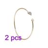 Women Crystal Bracelet Open Gold-Plated Love Bangles Bracelet For Holiday Party
