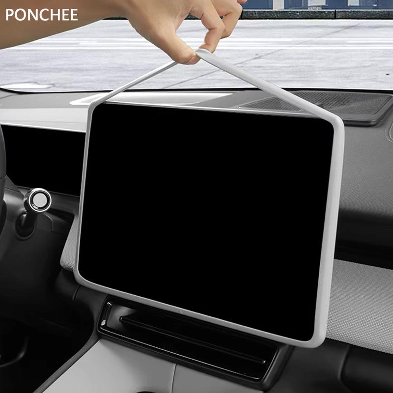For POLESTAR 4 2024-2025 Vehicle Navigation Screen Frame Rubber Protective Cover Screen Saver Automobile Modification Supplies