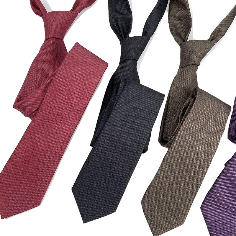 Polyester narrow version solid color neck tie fashion versatile casual men's shirt tie