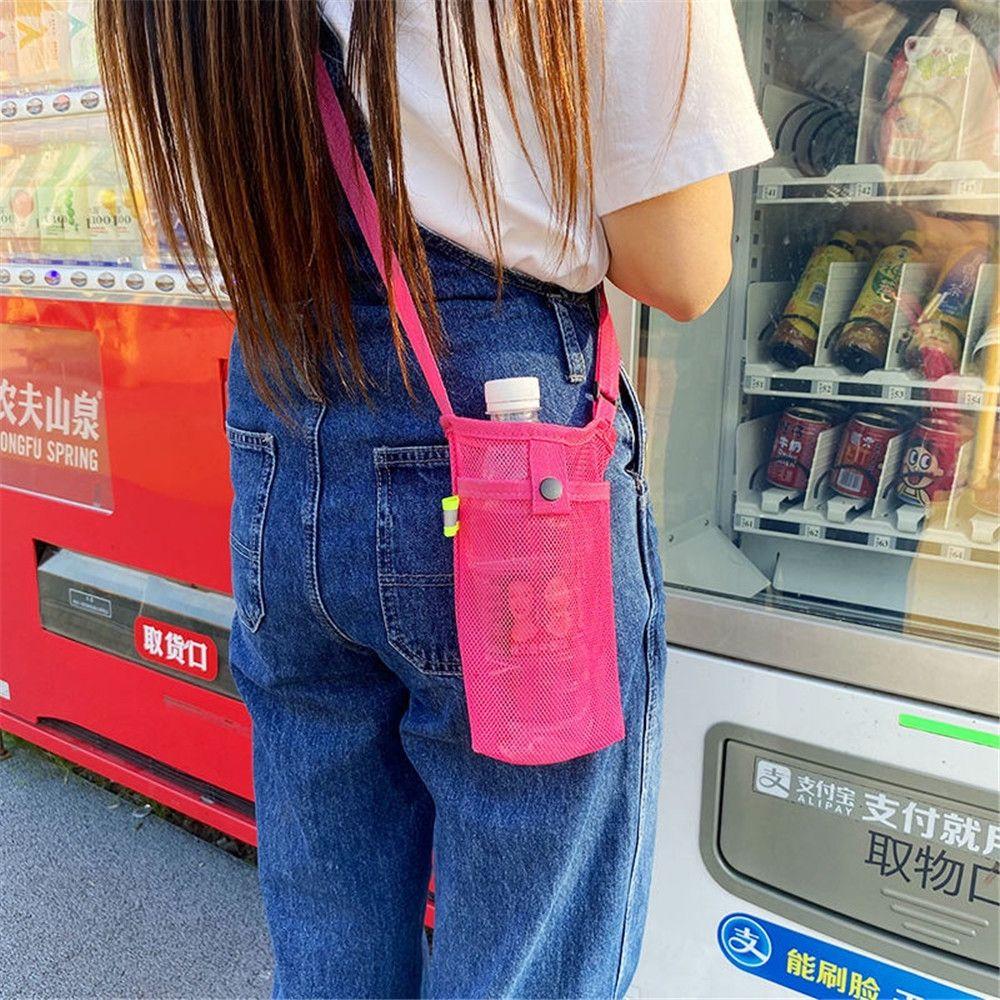 Accessories Portable With Strap Sport Water Bottle Cover Mesh Cup Pouch Cup Sleeve Mobile Phone Bag