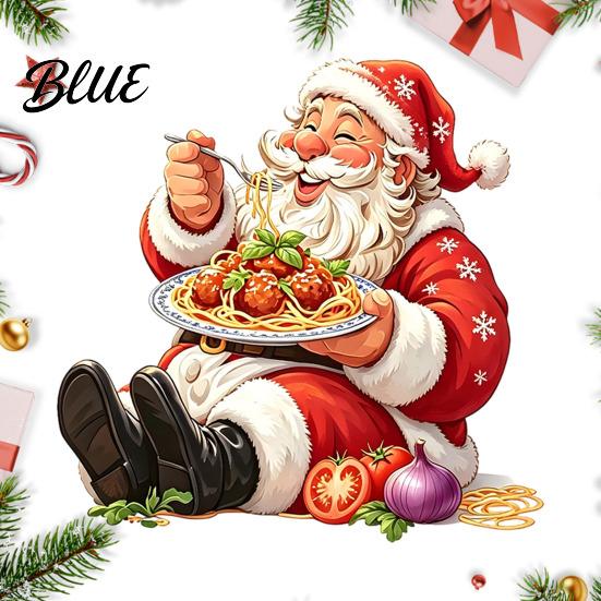 Indoor Outdoor Holiday Ornaments Santa Claus Wall Sticker Waterproof PVC Decal Removable Decorative Window Film Festive Art for Glass Windows