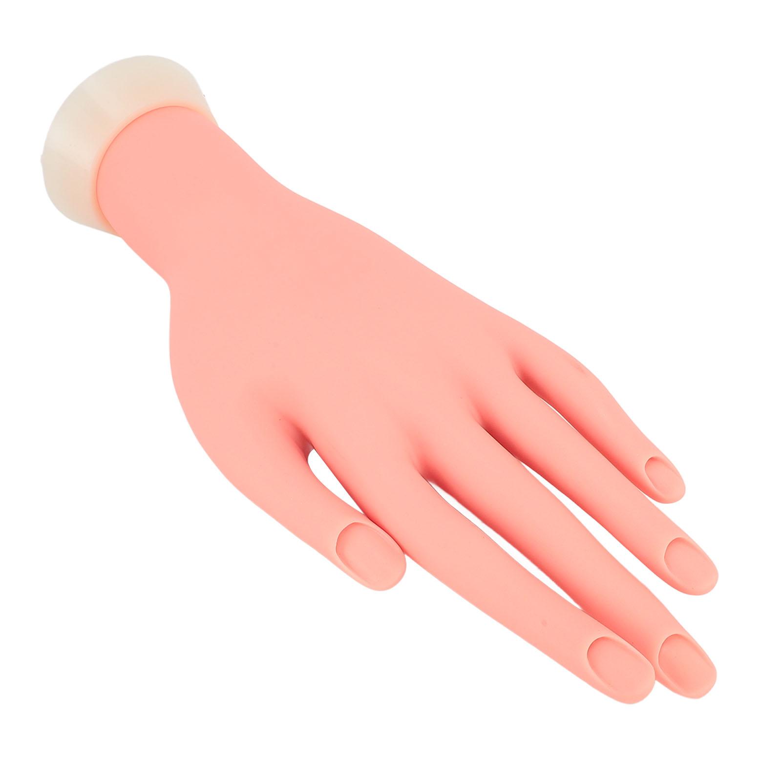 

Рука для практики маникюра, как живая, со встроенными бороздками для ногтей, многоразовая, многофункциональная, гибкая, сгибаемая