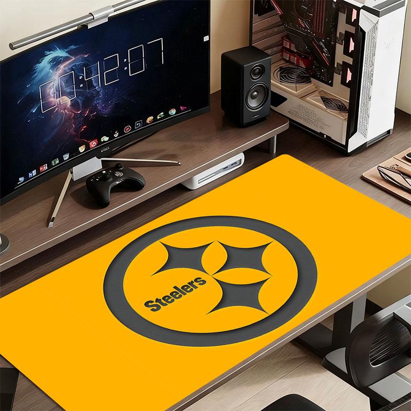 Steelers Mouse Pad, Large Gaming Desk Mat, Non-slip XXL Mousepad for Laptop & Tablet, Mini PC Playmat with Stitched Edges