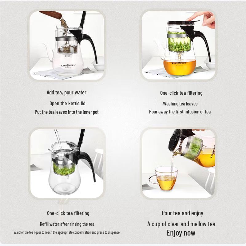 SIFAR Heat-Resistant Glass Infuser Teapot