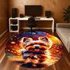 1PC Yorkshire Round Chair Mat Area Rug - Non-Slip, Floor Mat for Office, Bedroom, Home Decor Christmas Gift C0528048
