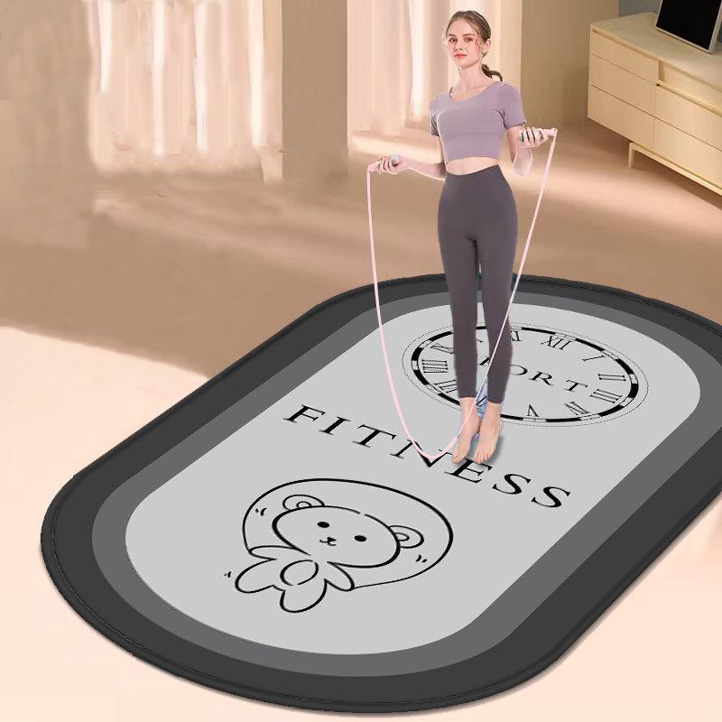 Thick Oval Diatom Mud Shock Absorption Fitness & Yoga Mat - Non-Slip, Dirt-Resistant, Sound-Insulating Jump Rope and Foot Pad
