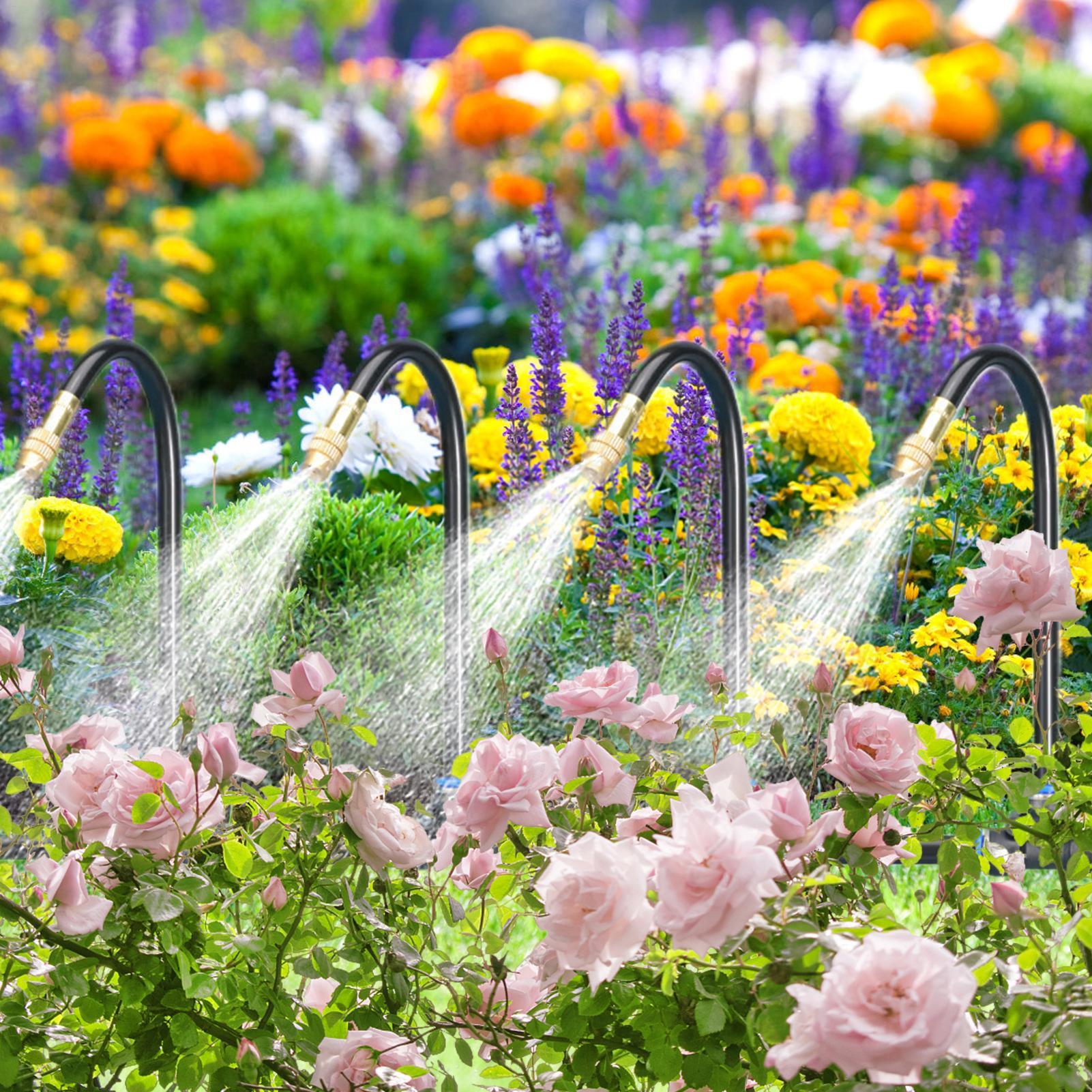 

Flower Bed Watering System Irrigation Tubing Hose Adjustable 360 Degrees Automatic Emitters Set For Outdoor Growing Flower Beds CHINA