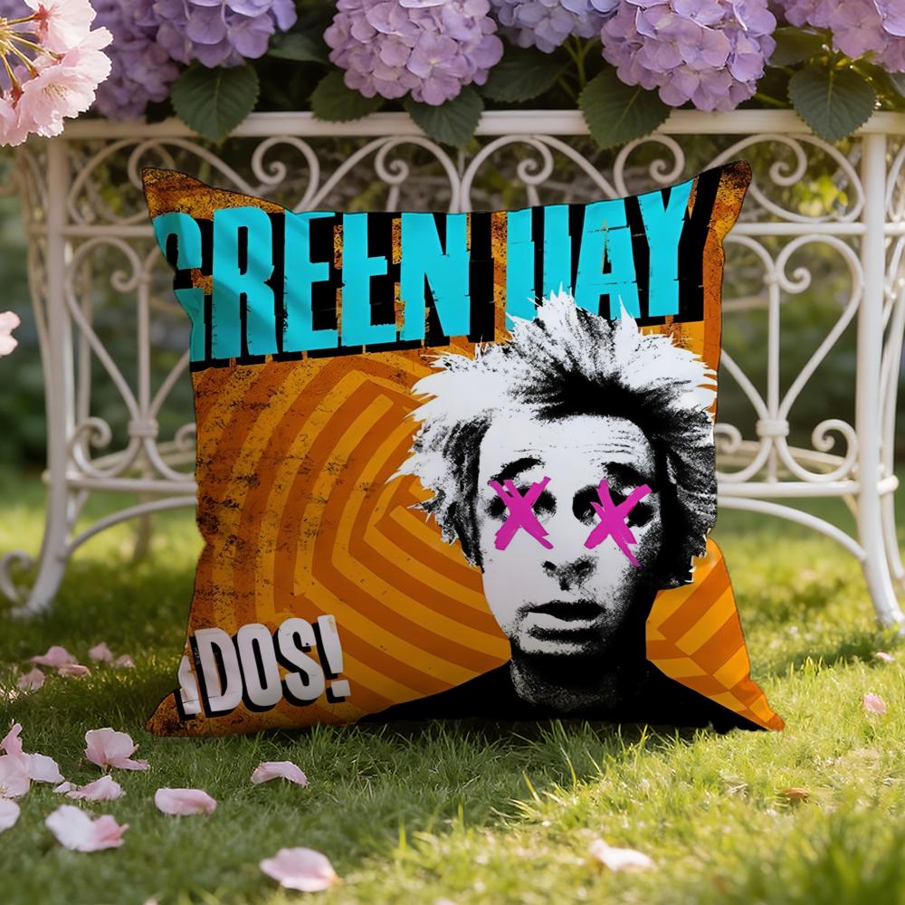 D-Green Day Band Cushion Cover Home & Car Dual-Scene Pillow Cover: Reversible for Premium Comfort