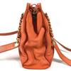CHANEL vintage CC CC Mark logo Double Chain Tote Bag Shoulder Bag Orange