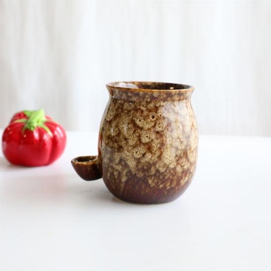 Unique Glaze Ceramic Mug Wake And Bake Coffee Pot Shaped Handle Novelty Gifts Cup with Ergonomic