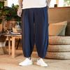 Męskie spodnie bawełniane i lniane Męskie letnie oddychające Nowe, jednokolorowe Męskie luźne spodnie fitness Baggy Streetwear Plus Size