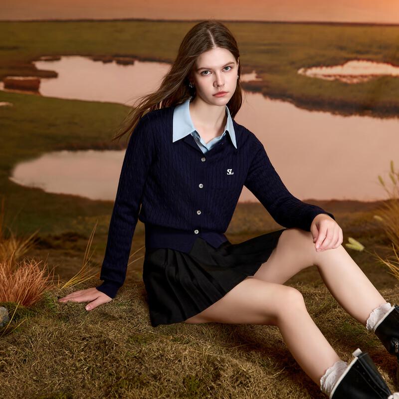 

Sancai Women s 2025 Autumn Embroidered Cable Knit Cardigan XL