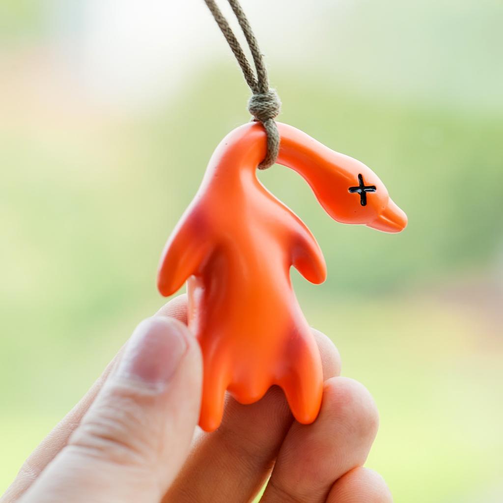 Funny Swing Goose Roasted White Roast Duck Car Pendant Swing Duck Car Hanging Ornament  for Car Products Interior Accessories