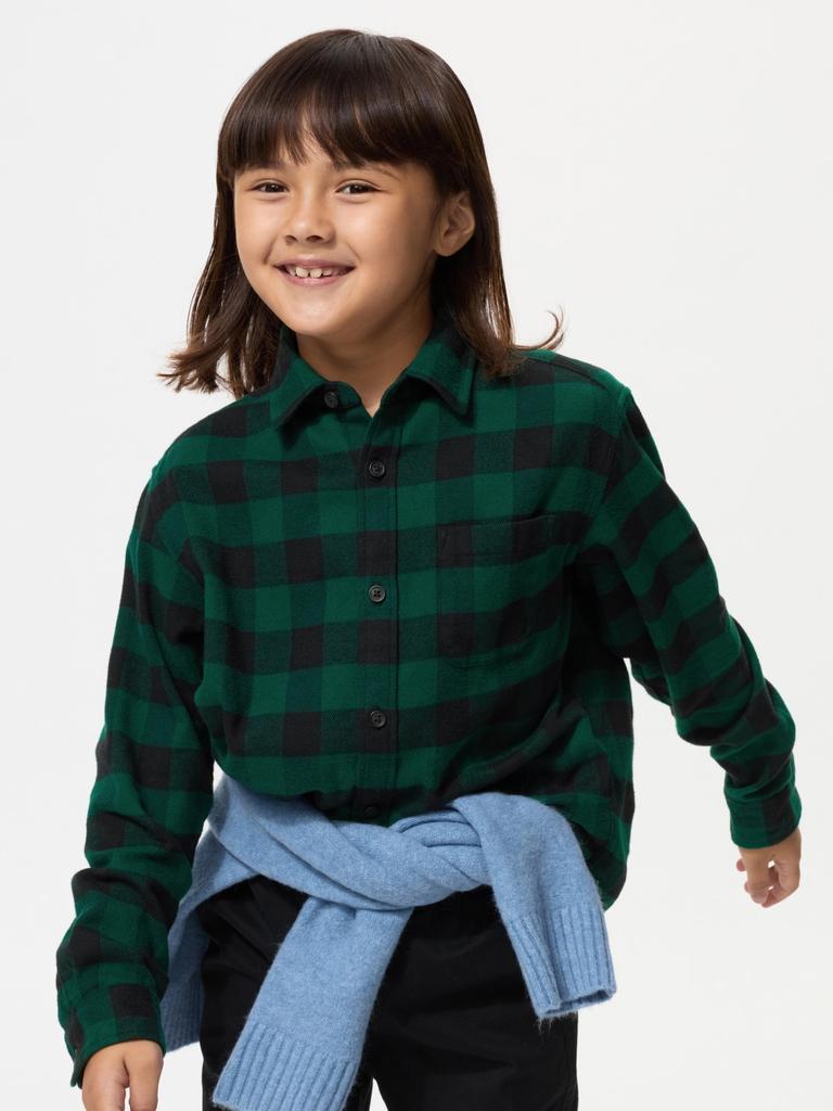 Uniqlo Kids Flannel Check Shirt  Long Sleeve  B