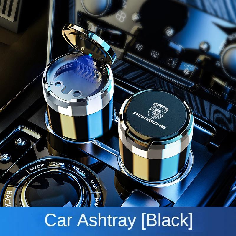 Portable Car Interior Ashtray With Lid Ashtrays Cup Holder For Porsche 911 Cayenne Macan Carrera-GT 928 944 968 Panamera Boxster