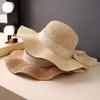New lace decorative wavy edge women's hat summer seaside vacation visor sun protection wavy big brim straw hat