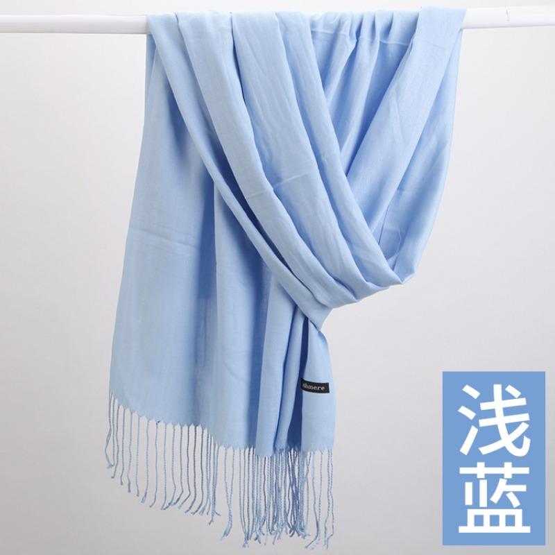 Scarf women's autumn and winter high-end sense new solid color warm scarf versatile red cashmere shawl