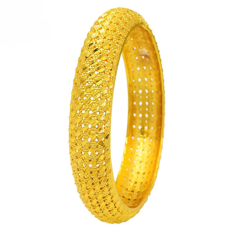 2026 Alloy Spring Women's Indian Sand Gold Jewelry Bracelet Ring Gold Plated Hollow Accessories Bride Bracelet