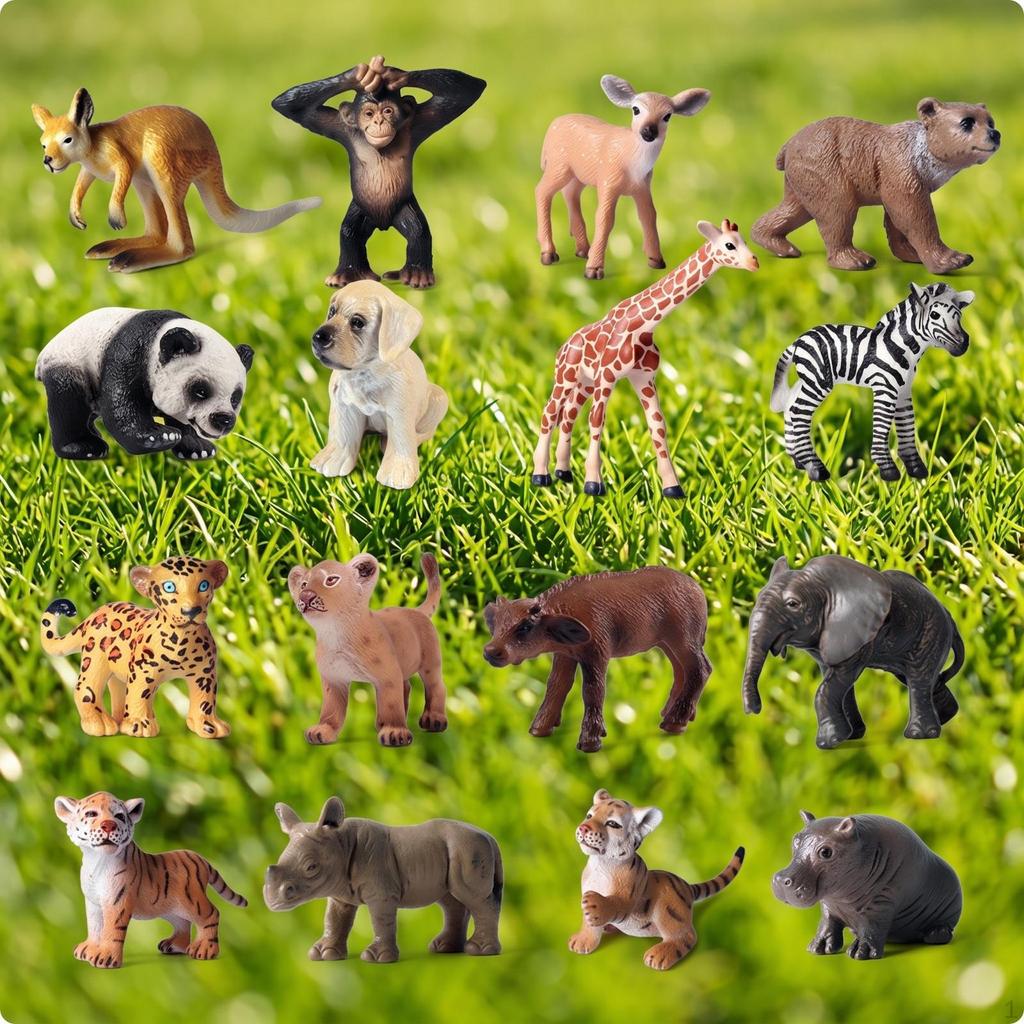 16 Stück Tierfigur Realistische Mini-Figuren Authentisch aussehende Miniaturtiere für
