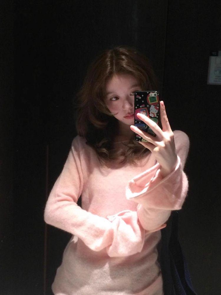 Chic Flare Sleeve Slim Fit Long Sleeve T-shirt - Autumn Solid Color Casual Top for Girls