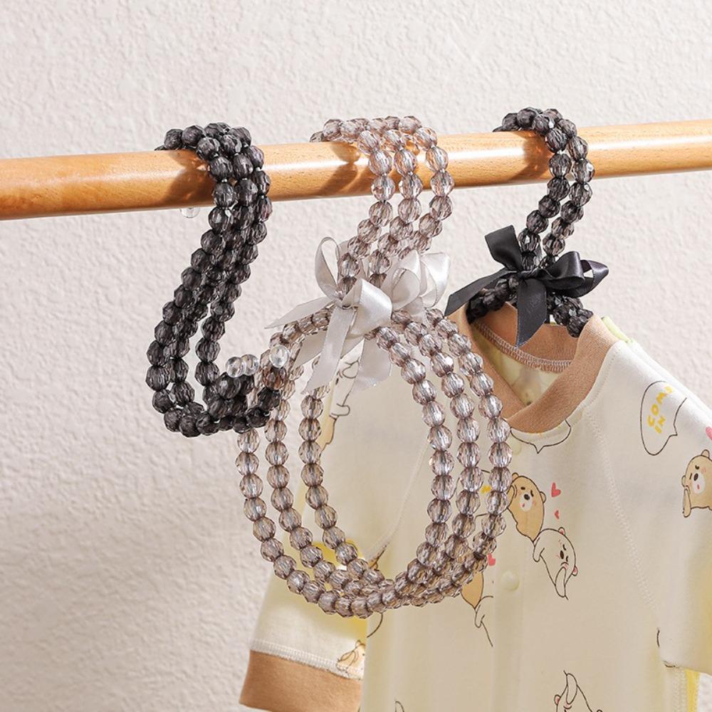 Imitation Pearl Beaded Bow Clothes Hanger Round Shape Scarf Ring Hanger Dress Hanger  Home