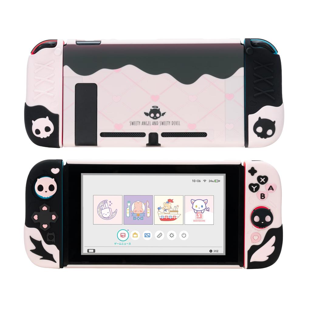 GeekShare Switch Switch Switch Protective Split Full Scratch Stain Compatible Easy To Sweet Skull Cover, Compatible, Cover, Cover, Cover, Protection,