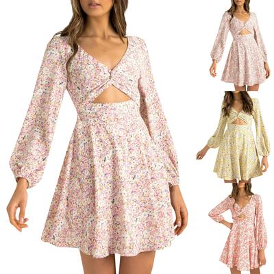 Ladies Temperament Summer Fashion Floral Holiday Daily Short Sleeve Dress