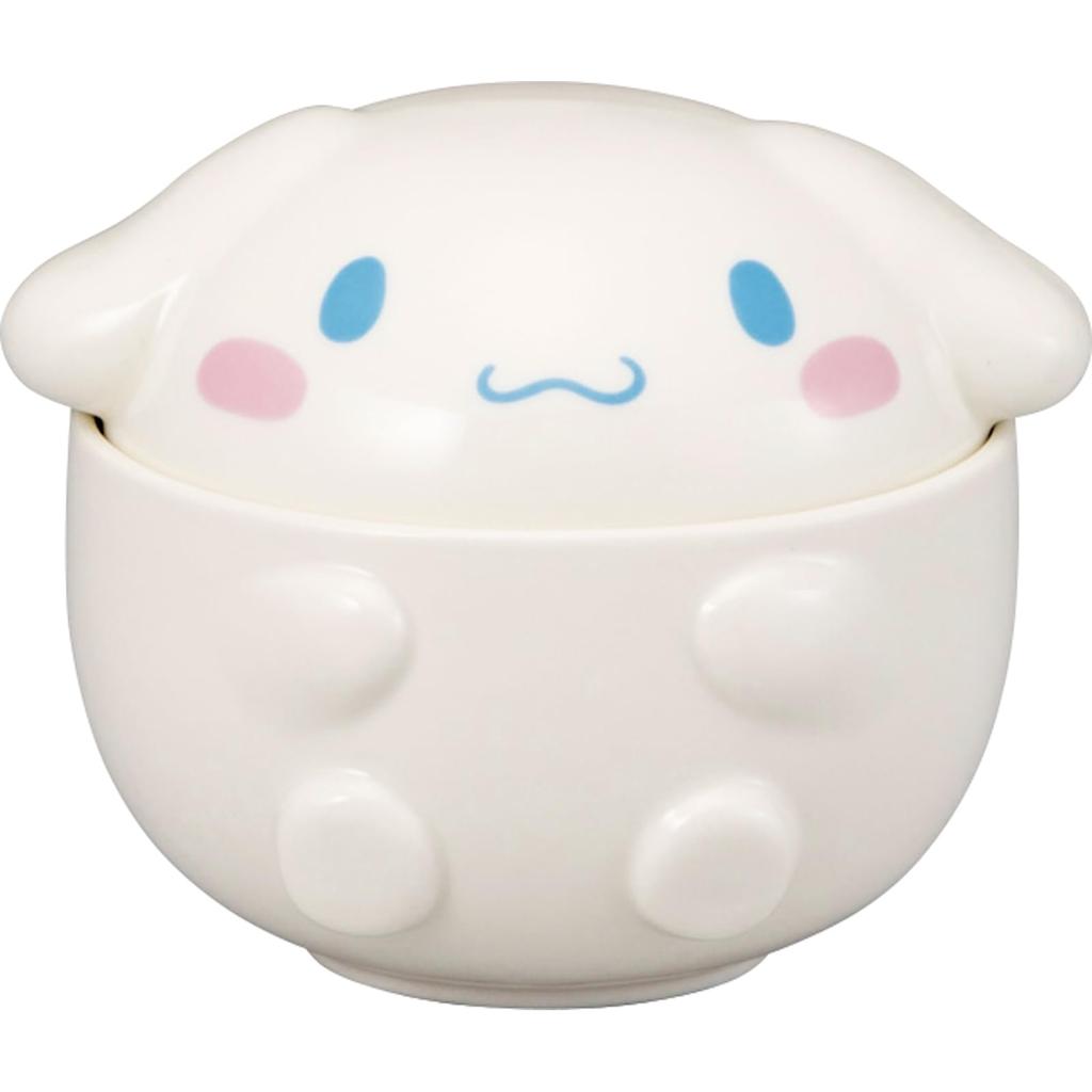 Sanrio "Round Cinnamoroll" 3D Bowl with Lid, Approx. 400ml, Approx. 13 x 13cm, Character Tableware, Goods, White, san4556-2