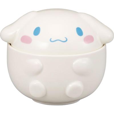 Sanrio "Round Cinnamoroll" 3D Bowl with Lid, Approx. 400ml, Approx. 13 X 13cm, Character Tableware, Goods, White, San4556-2
