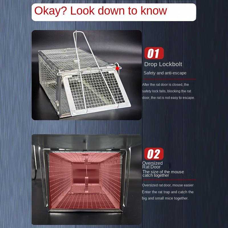 Rottefelle Stål Ikke Drep Levende Fangst Med Luftehull Musefelle Effektiv Sanitær Sikker Musebur Hamstere Jordekorn Levende Gnagere