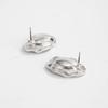 Personality Geometric Inlaid White Acrylic Gemstone Oval Stud Earrings for Women Versatile Irregular Earring Fashion Jewelry