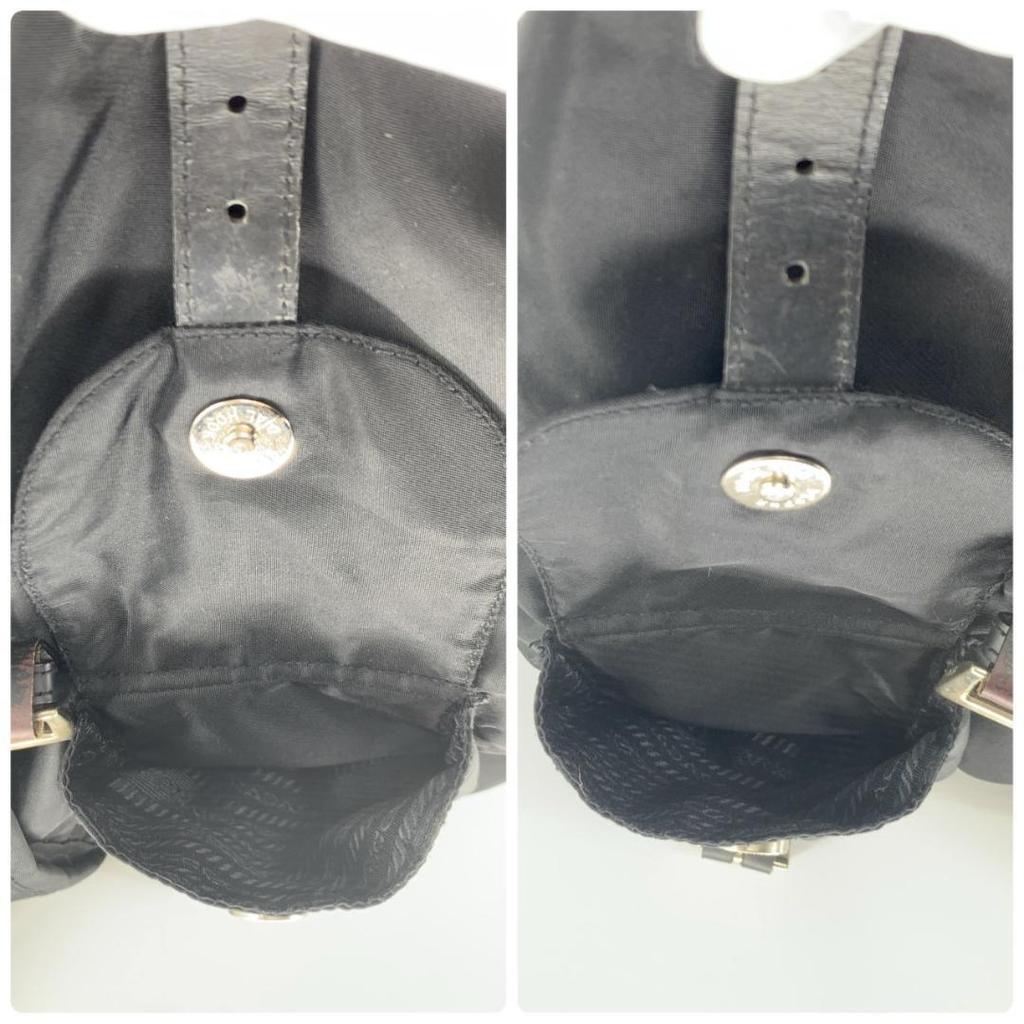 PRADA Rucksuck Backpack Daypack Tessuto Nylon Leather Silver Hardware Black Women's Triangle Logo Plate