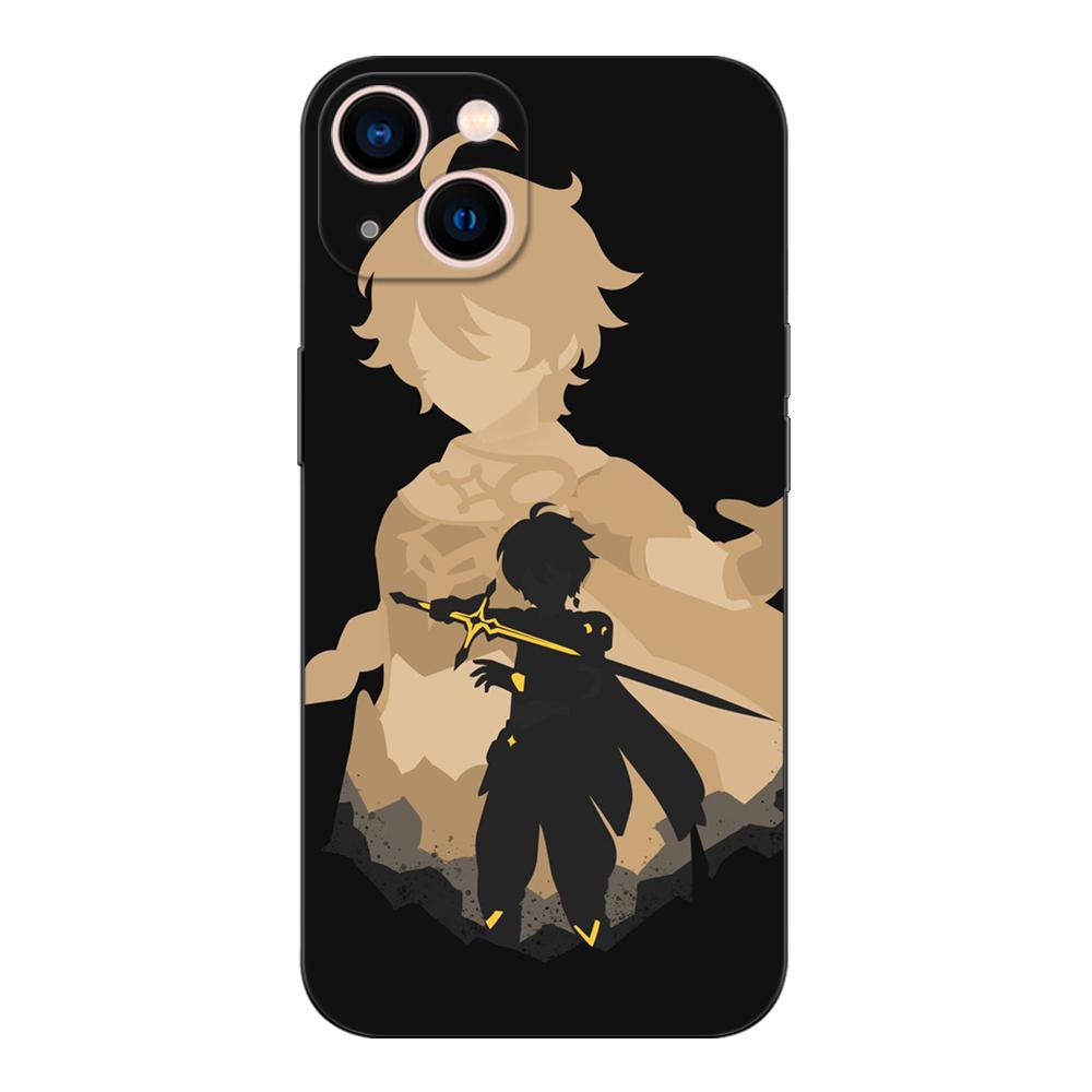 Black Tpu Case For Vivo Y30 Y30G Y31 Y53S Y33 Y33S Y33T Y67 Y51 Y51S Y51A 2021 2022 2020 4G 5G Genshin Impact Anime