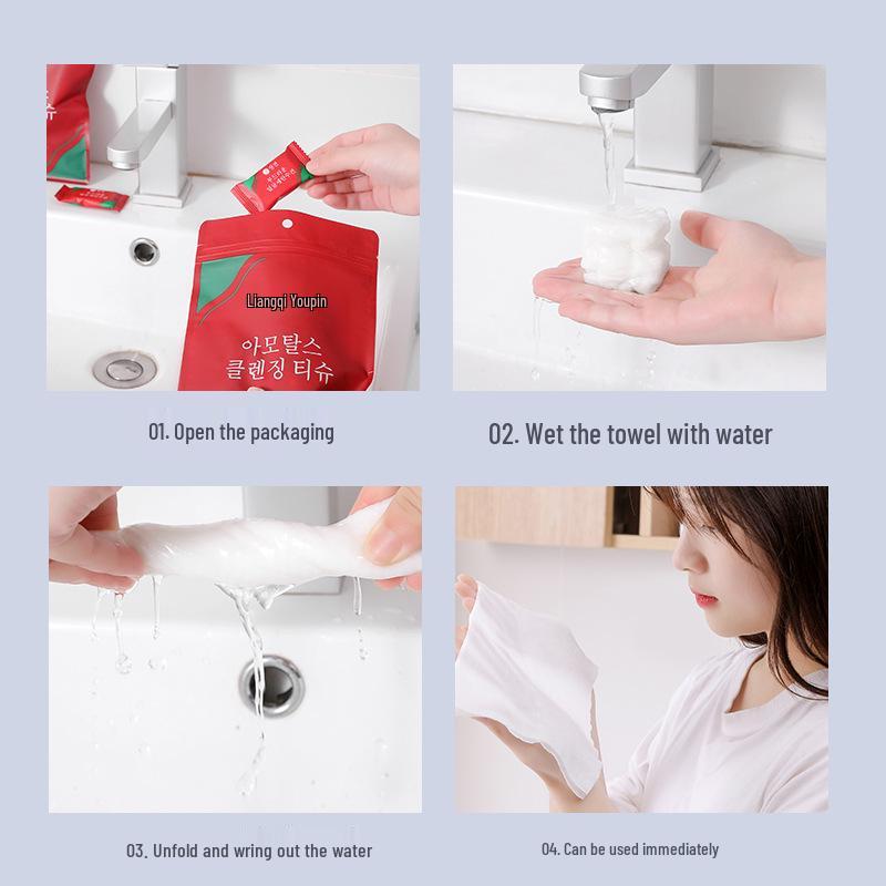 Liangqi Youpin Travel Pack: Portable Pure Cotton Disposable Face Towels
