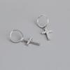 New 925 Sterling Silver Crystal Cross Stud Earrings For Women Wedding Party Jewelry