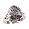Natürlicher Schwarzer Rutil Edelstein 925 Massiv Sterlingsilber Schmuck Ring Größe 7 B5d91